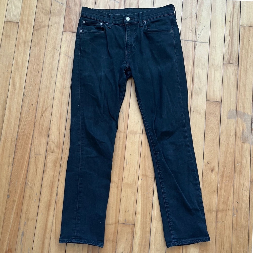 Levi's 511 Black Denim Jeans Mens W32 L30 Straight Fit Button Fly Big E Tab